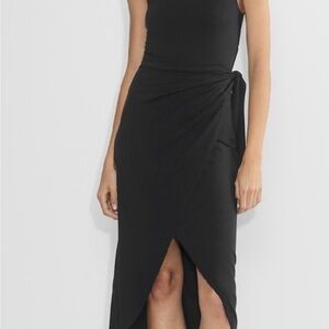 Wilfred Black Asymmetrical Wrap Dress
